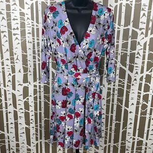 Faux Wrap Floral Printed Dress sz PXL